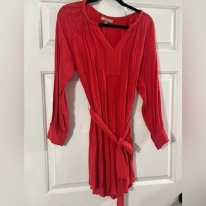 BANANA REPUBLIC Coral Shirtdress with belted tie, Sz 6